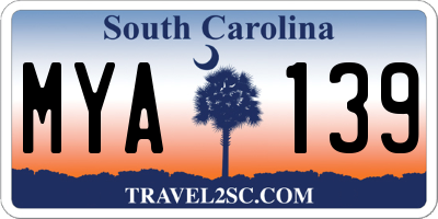 SC license plate MYA139