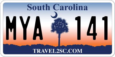 SC license plate MYA141