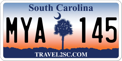 SC license plate MYA145