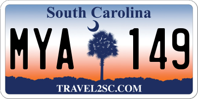 SC license plate MYA149