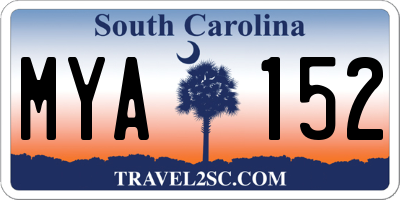 SC license plate MYA152