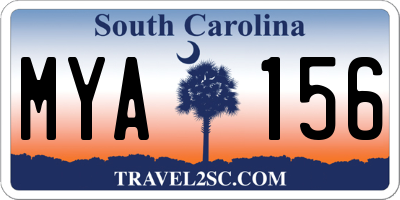 SC license plate MYA156