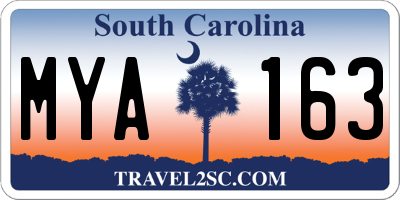 SC license plate MYA163