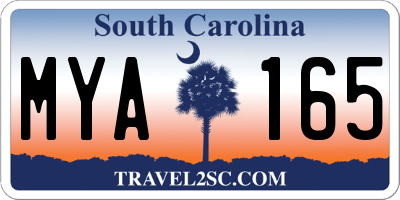 SC license plate MYA165