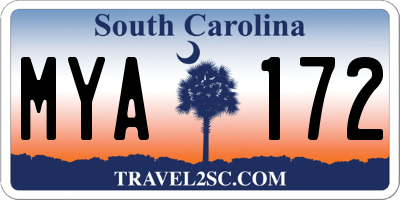 SC license plate MYA172
