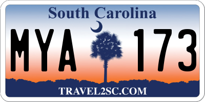 SC license plate MYA173