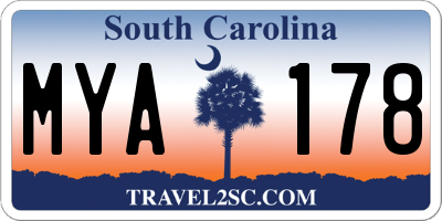 SC license plate MYA178