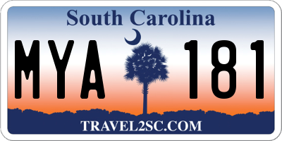 SC license plate MYA181