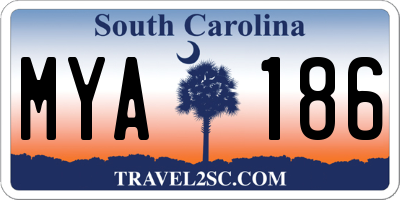 SC license plate MYA186