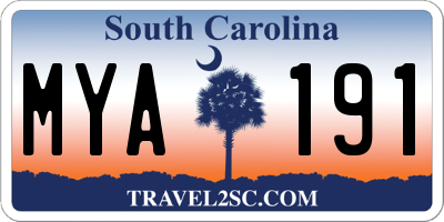 SC license plate MYA191