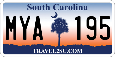 SC license plate MYA195