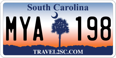 SC license plate MYA198
