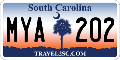 SC license plate MYA202