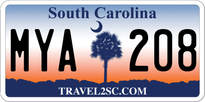 SC license plate MYA208