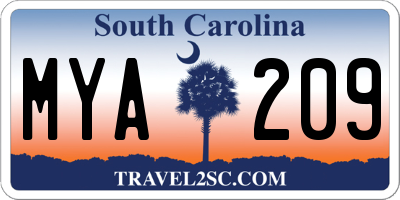 SC license plate MYA209
