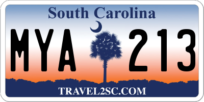 SC license plate MYA213