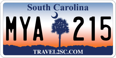 SC license plate MYA215
