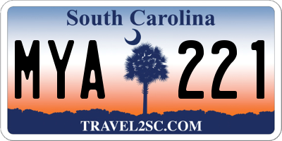 SC license plate MYA221