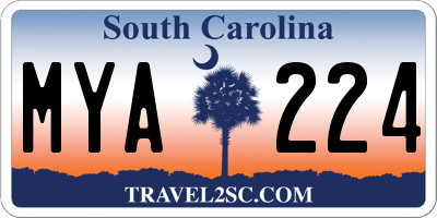 SC license plate MYA224