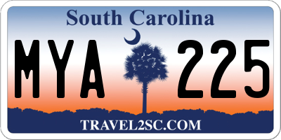 SC license plate MYA225