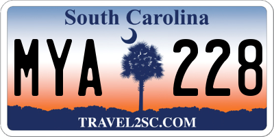 SC license plate MYA228