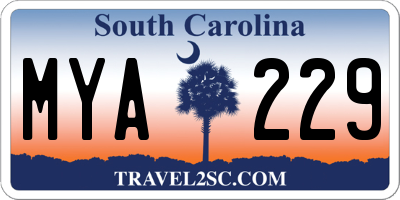 SC license plate MYA229