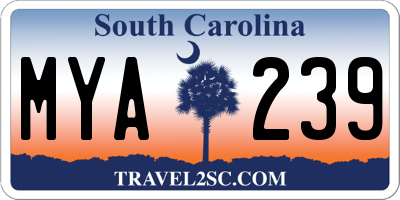 SC license plate MYA239
