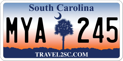 SC license plate MYA245