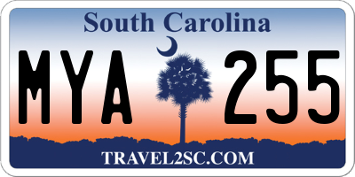 SC license plate MYA255