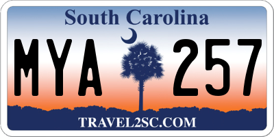 SC license plate MYA257