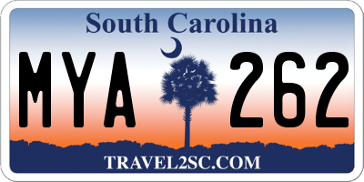 SC license plate MYA262