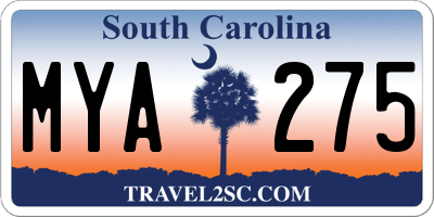 SC license plate MYA275