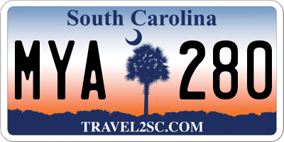 SC license plate MYA280