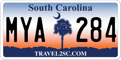 SC license plate MYA284
