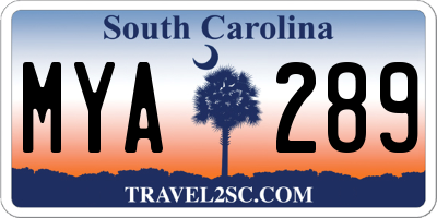 SC license plate MYA289