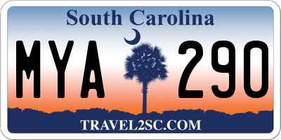 SC license plate MYA290