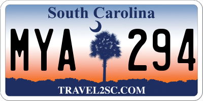 SC license plate MYA294