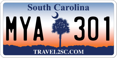 SC license plate MYA301