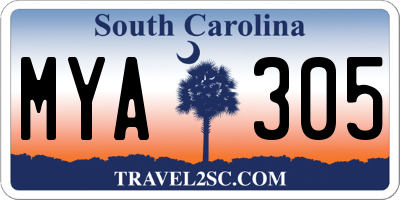 SC license plate MYA305