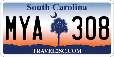 SC license plate MYA308