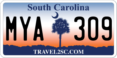 SC license plate MYA309