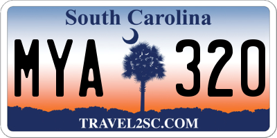 SC license plate MYA320