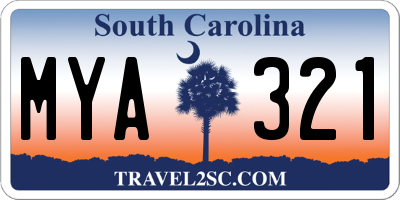 SC license plate MYA321