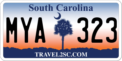 SC license plate MYA323