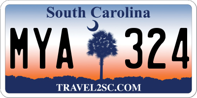 SC license plate MYA324