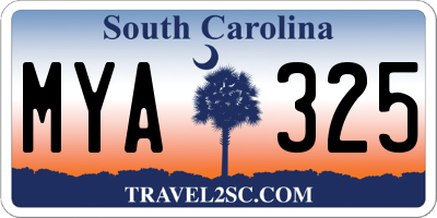 SC license plate MYA325