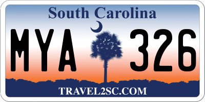 SC license plate MYA326