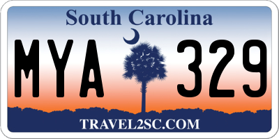 SC license plate MYA329