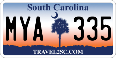 SC license plate MYA335