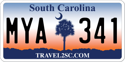 SC license plate MYA341